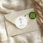 Floral Cross Christening | Name & Date | Personalized Baptism Stickers