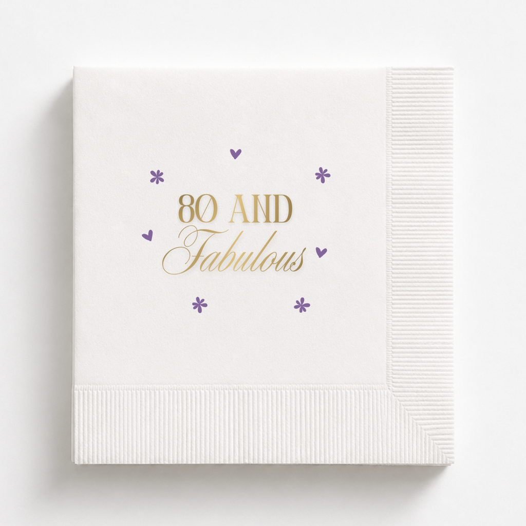 80 and Fabulous | Personalized 80th Birthday Napkins
