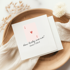 Custom rehearsal dinner napkins with the Ace Of Hearts design