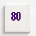 80th birthday name design napkins personalized with a name and date