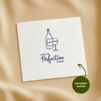 Custom birthday napkins in cocktail, luncheon and guest towel sizes, Vintage Year Bottle design