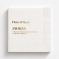 Numbered Fun Fact | Names & Your Fun Fact | Personalized Wedding Napkins