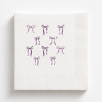 Scattered Bows bridal shower napkins personalized with custom wording