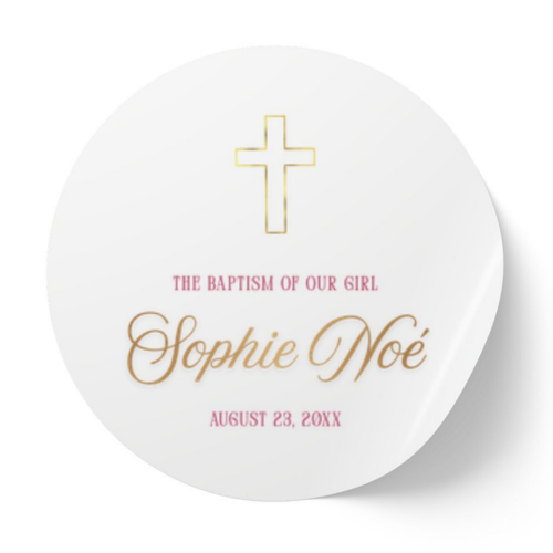 The Baptism of Our Girl or Boy | Name & Date | Personalized Baptism Stickers