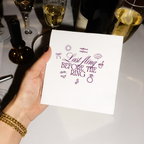Custom bridal shower napkins with the Last Fling Before The Ring design