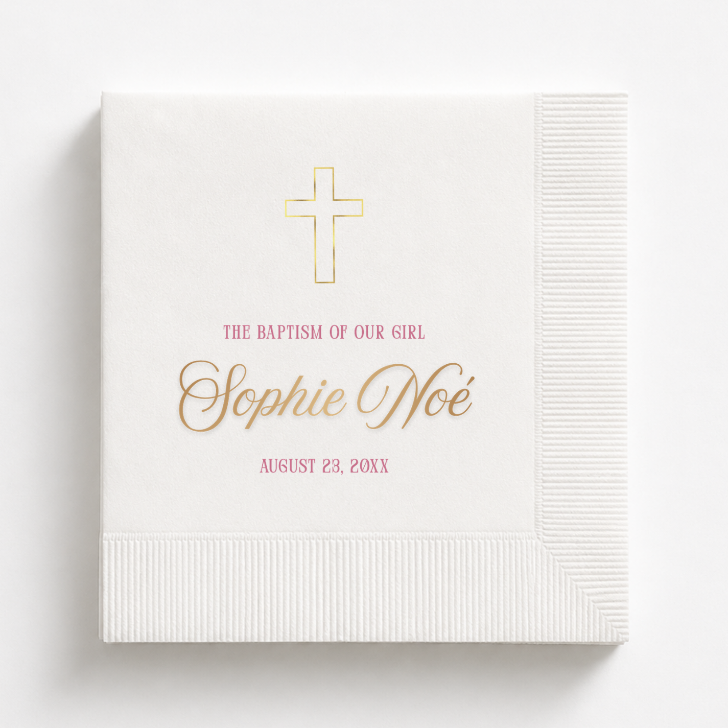 The Baptism of Our Girl or Boy | Name & Date | Personalized Baptism Napkins