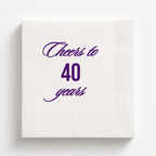 Cheers to 40 Years | Custom 40th Birthday Napkins