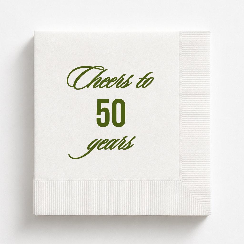 Cheers to 50 Years | Custom 50th Birthday Napkins