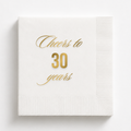 Cheers to 30 Years | Custom 30th Birthday Napkins