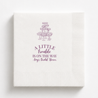 A Little Trouble On The Way bridal shower napkins personalized with a name