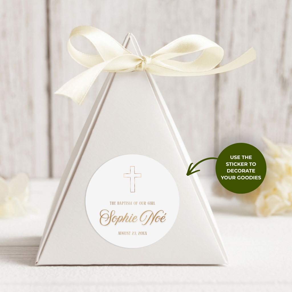 The Baptism of Our Girl or Boy | Name & Date | Personalized Baptism Stickers