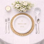 Minimal Cross | Name & Date | Personalized Baptism Plates