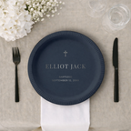Minimal Cross | Name & Date | Personalized Baptism Plates