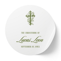 Ornate Cross | Name & Date | Personalized Baptism Stickers