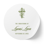Ornate Cross | Name & Date | Personalized Baptism Stickers