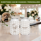 I Do Too Pet Portrait | Pet, Name & Date | Personalized Pet Wedding Can Coolers
