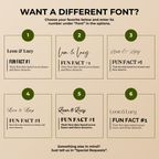 Numbered Fun Fact | Names & Your Fun Fact | Personalized Wedding Napkins