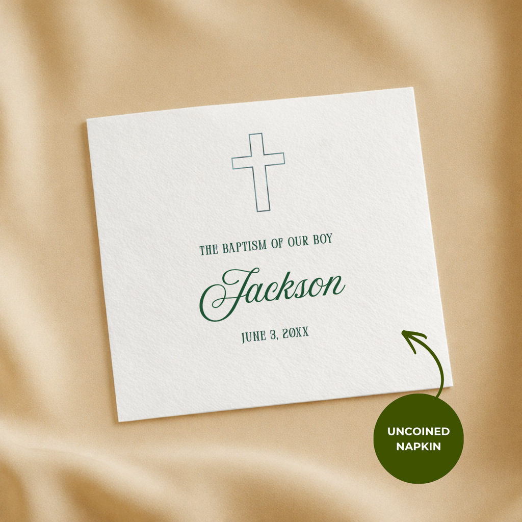 The Baptism of Our Girl or Boy | Name & Date | Personalized Baptism Napkins