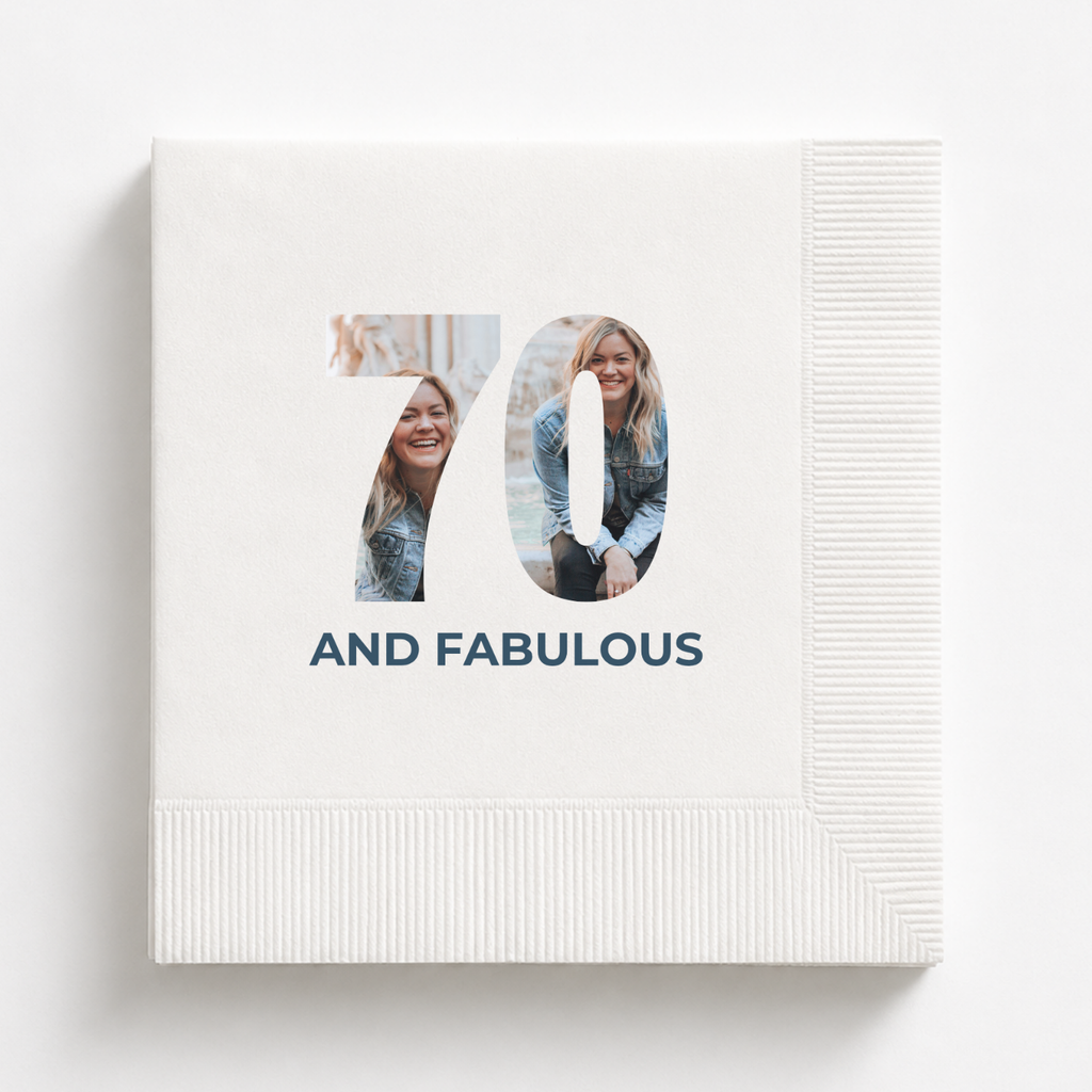 With Your Photo | Personalized 70th Birthday Napkins