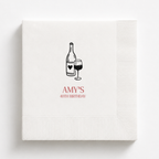 Your Name With Wine | Personalized 40th Birthday Napkins