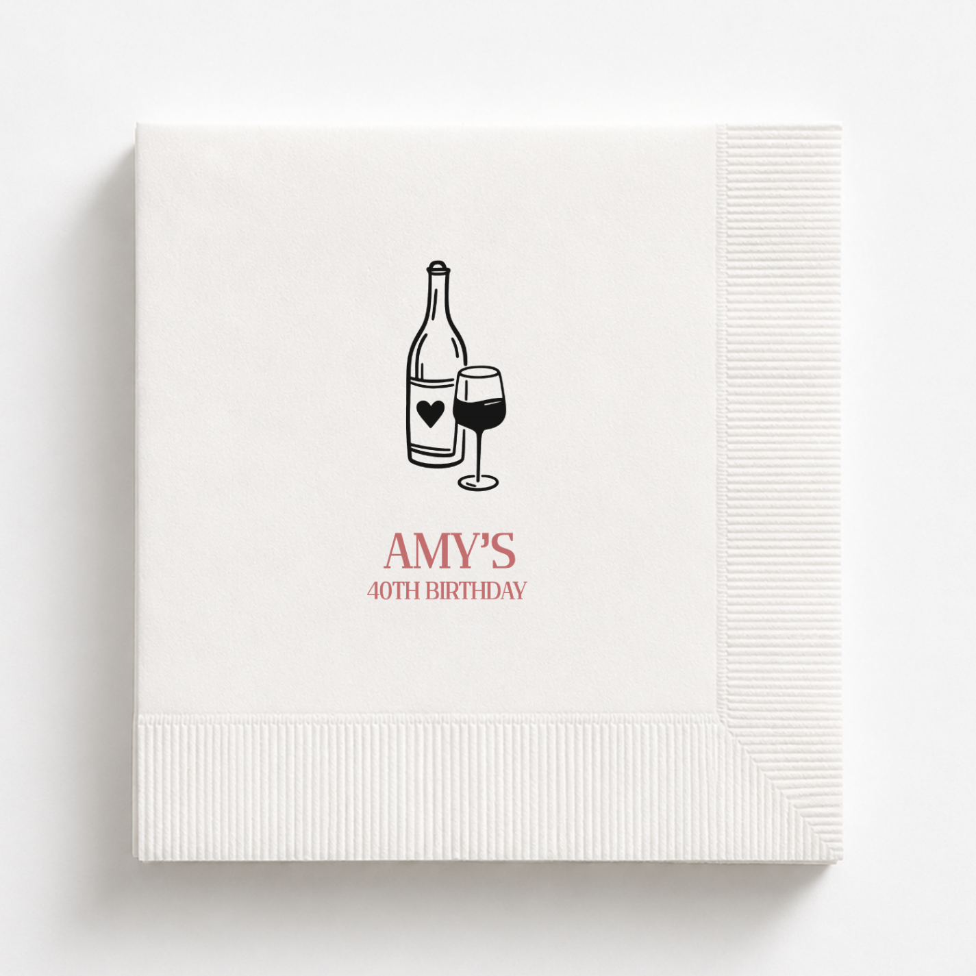 Your Name With Wine | Personalized 40th Birthday Napkins