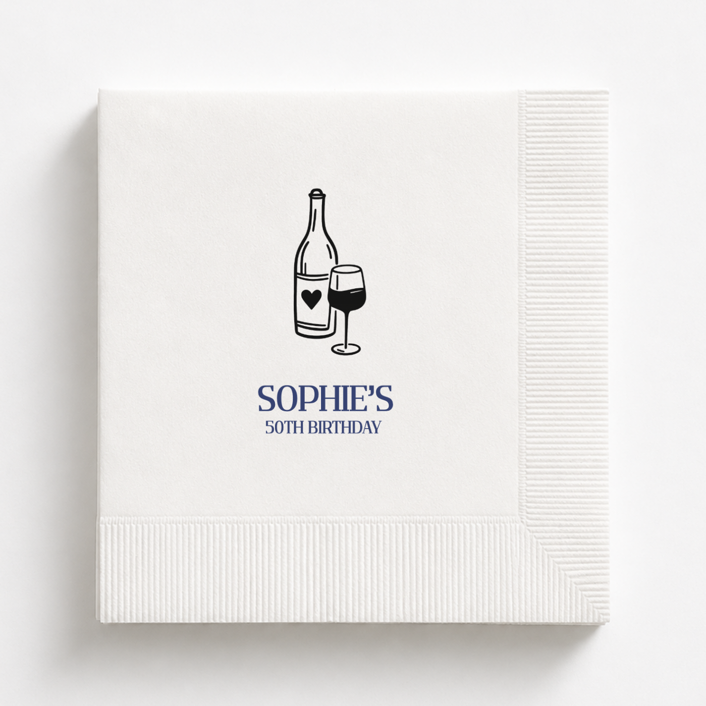 Your Name With Wine | Personalized 50th Birthday Napkins