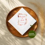 Floral Frame wedding cocktail napkins with custom wording