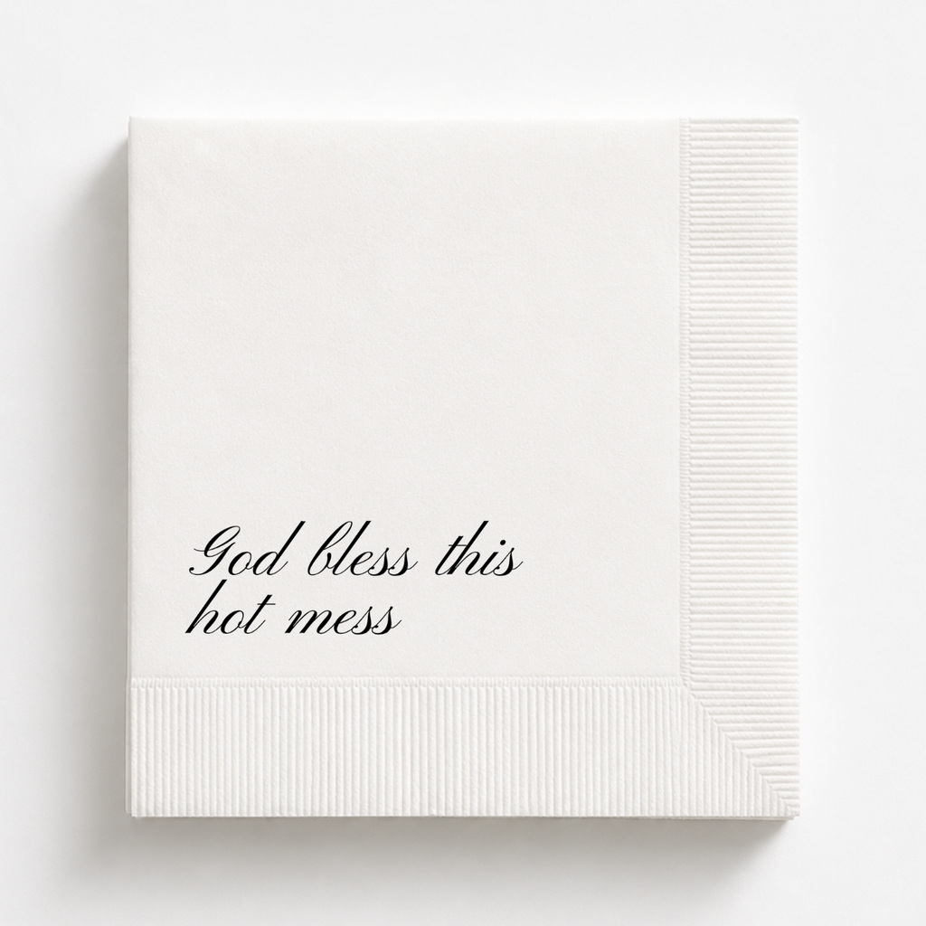 God Bless This Hot Mess | Funny Birthday Napkins