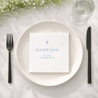 Minimal Cross | Name & Date | Personalized Baptism Napkins
