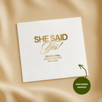 She Said Yes Bold | Names & Date | Personalized Engagement Napkins
