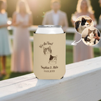 We Do Too Pet Portrait | Pets, Names & Date | Personalized Pet Wedding Can Coolers