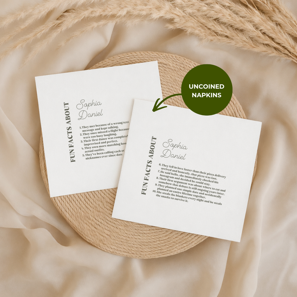 Bold Name Fun Facts | Names & Your Fun Facts | Personalized Wedding Napkins