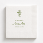 Ornate Cross | Name & Date | Personalized Baptism Napkins