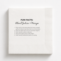 About The Couple Fun Facts | Names & Your Fun Facts | Personalized Wedding Napkins