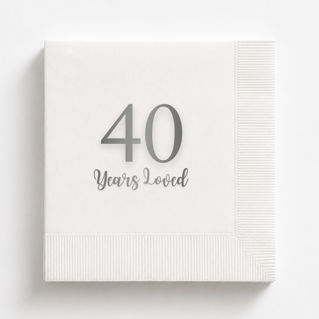 40 Years Loved | Personalized 40th Birthday Napkins