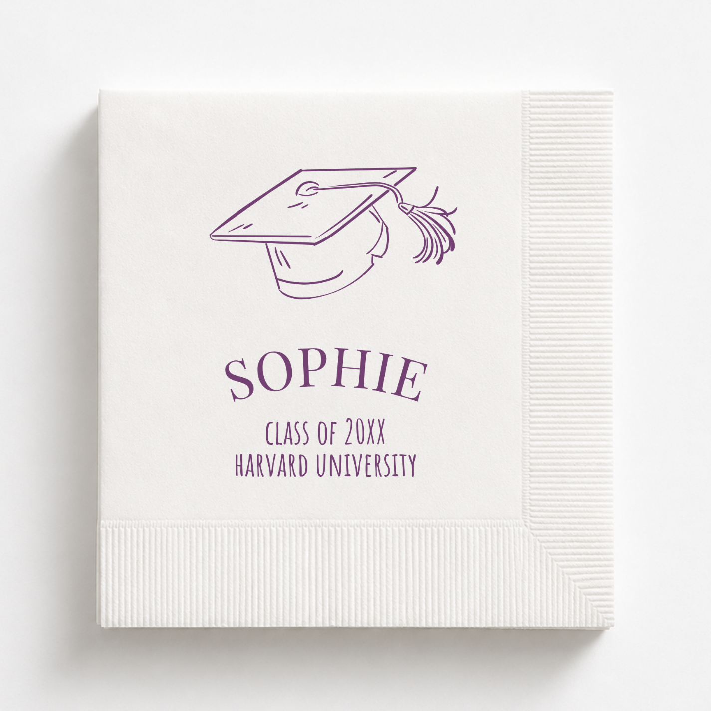 Grad Cap | Name, Class Year & School | Personalized Graduation Napkins