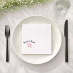 Cheers Coupes & Bows | Names & Date | Personalized Wedding Napkins
