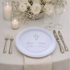 Eucalyptus Cross | Name & Date | Personalized Baptism Plates