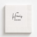 Classic Family Name Script | Family Name & Date | Personalized Wedding Napkins