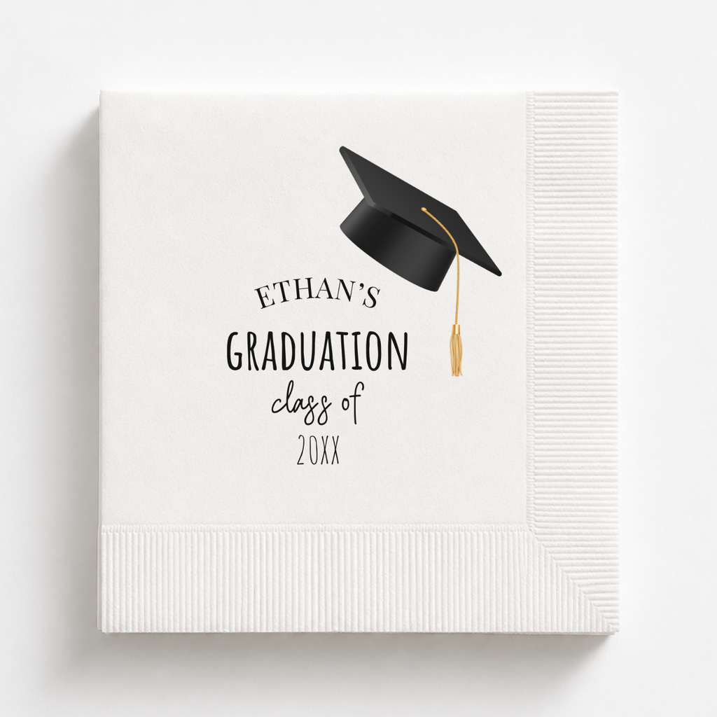 Name's Graduation | Grad Cap & Class Year | Personalized Graduation Napkins
