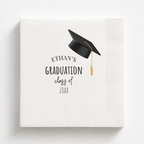 Name's Graduation | Grad Cap & Class Year | Personalized Graduation Napkins