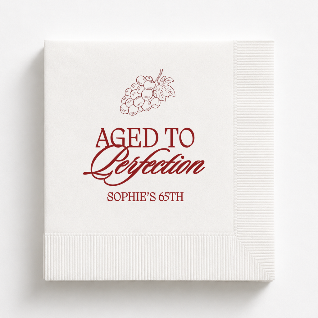 Aged to Perfection | Personalized Birthday Napkins
