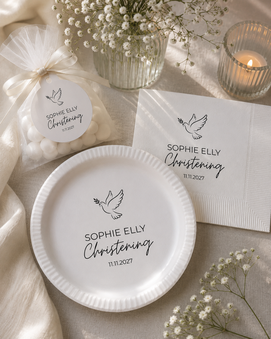 Ornate Cross | Name & Date | Personalized Baptism Stickers