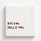 Bye 60's Hello 70's | Personalized 70th Birthday Napkins