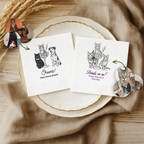 Cat in a Glass Drinks on Me | Custom Cat Wedding Napkins