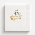 Cheers to 70 Years | Wine Glasses 70th Birthday Napkins