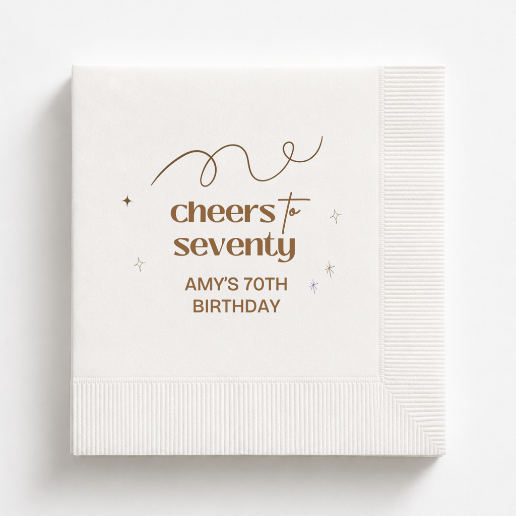 Cheers to Seventy | Personalized 70th Birthday Napkins