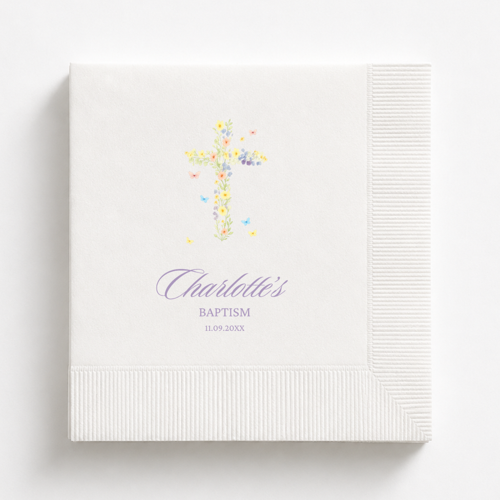 Floral Cross | Baptism Napkins