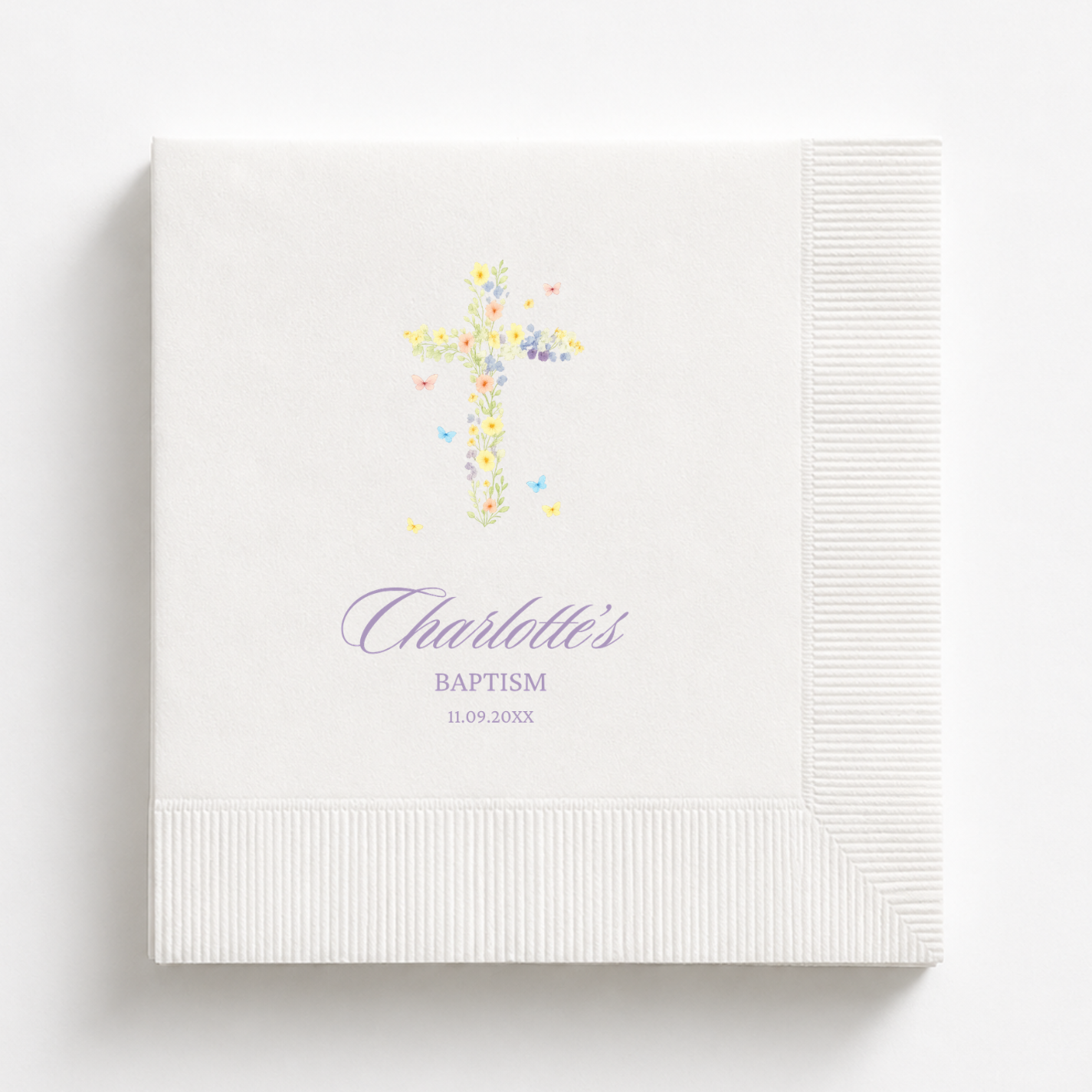 Floral Cross | Baptism Napkins