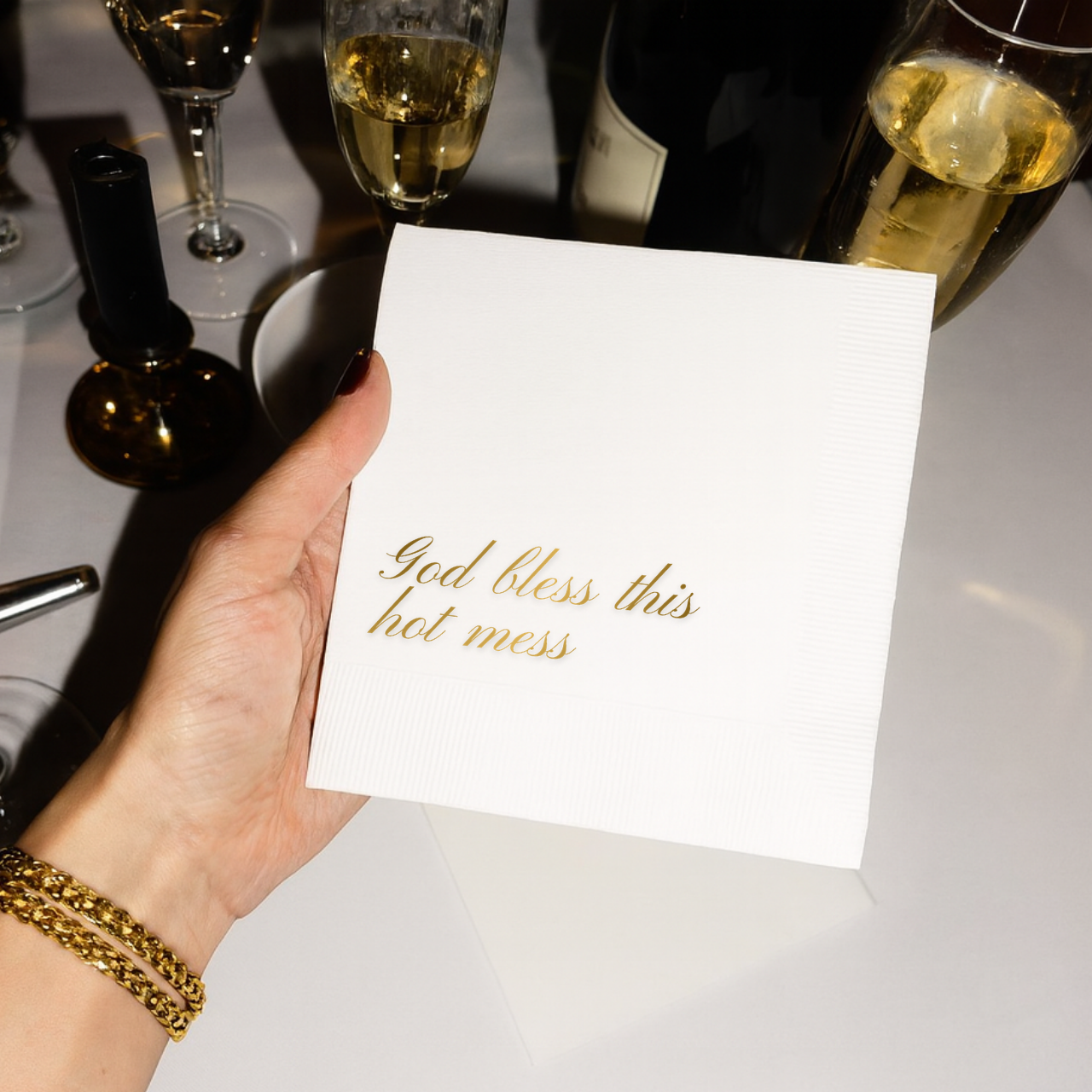 God Bless This Hot Mess | Funny Birthday Napkins